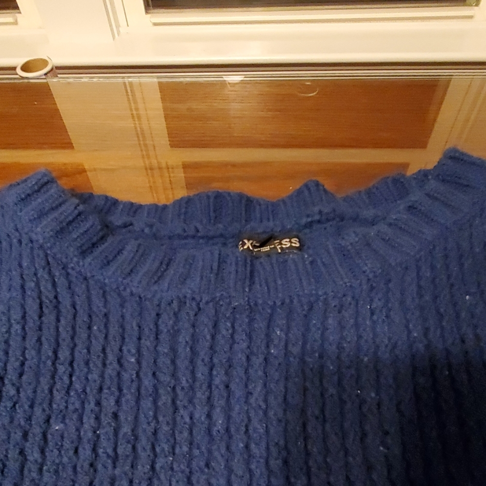 Express Navy Ribbed Sweater Size XS - Picture 3 of 5